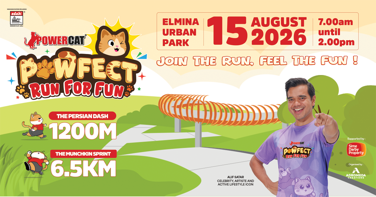 Powercat Pawfect Run for Fun 2026 event banner - Elmina Urban Park ...