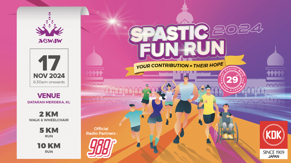 Spastic Fun Run 2024 event banner - Dataran Merdeka, Kuala Lumpur, Malaysia