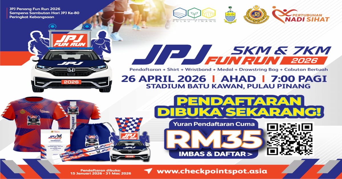 JPJ PENANG FUN RUN 2026 event banner - Perkarangan Stadium Batu Kawan ...